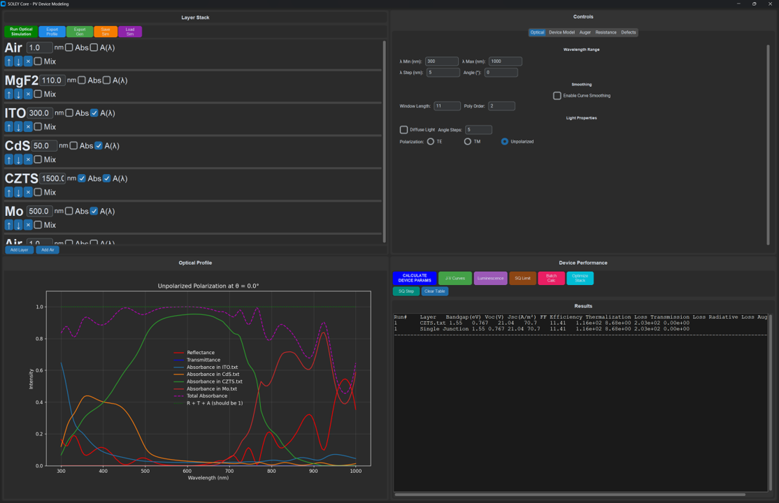 Main SOLEY Interface