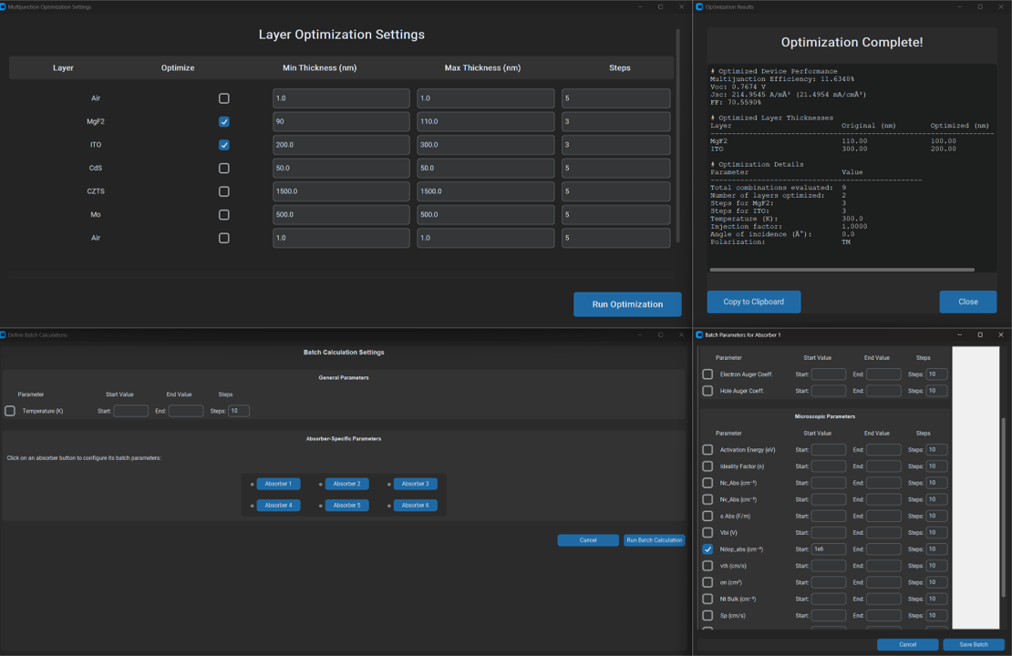 Layer stack optimisation and Batch calculation